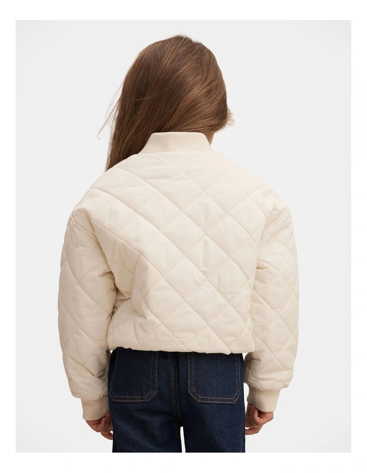 Alexa Girls Quilted Jacket in Cream image 2