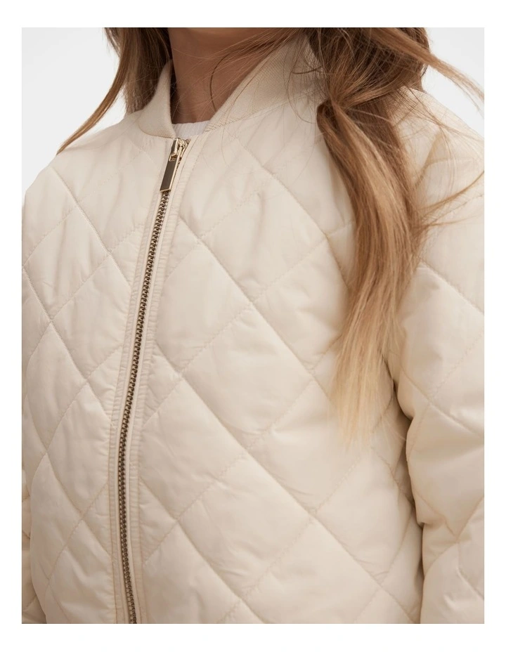 Alexa Girls Quilted Jacket in Cream image 4