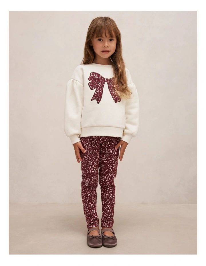 Bianca Girls Balloon Sleeves Sweatshirt in White image 5