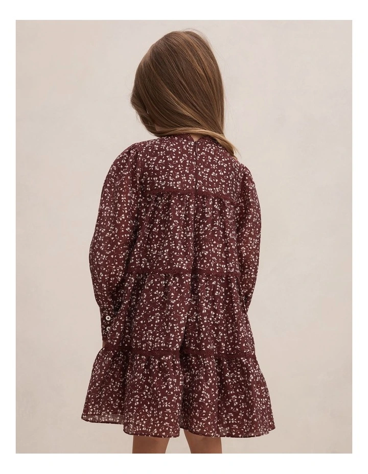 Cecelia Girls Long Sleeves Dress in Red image 2