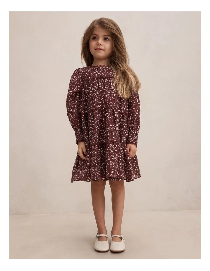 Cecelia Girls Long Sleeves Dress in Red image 5