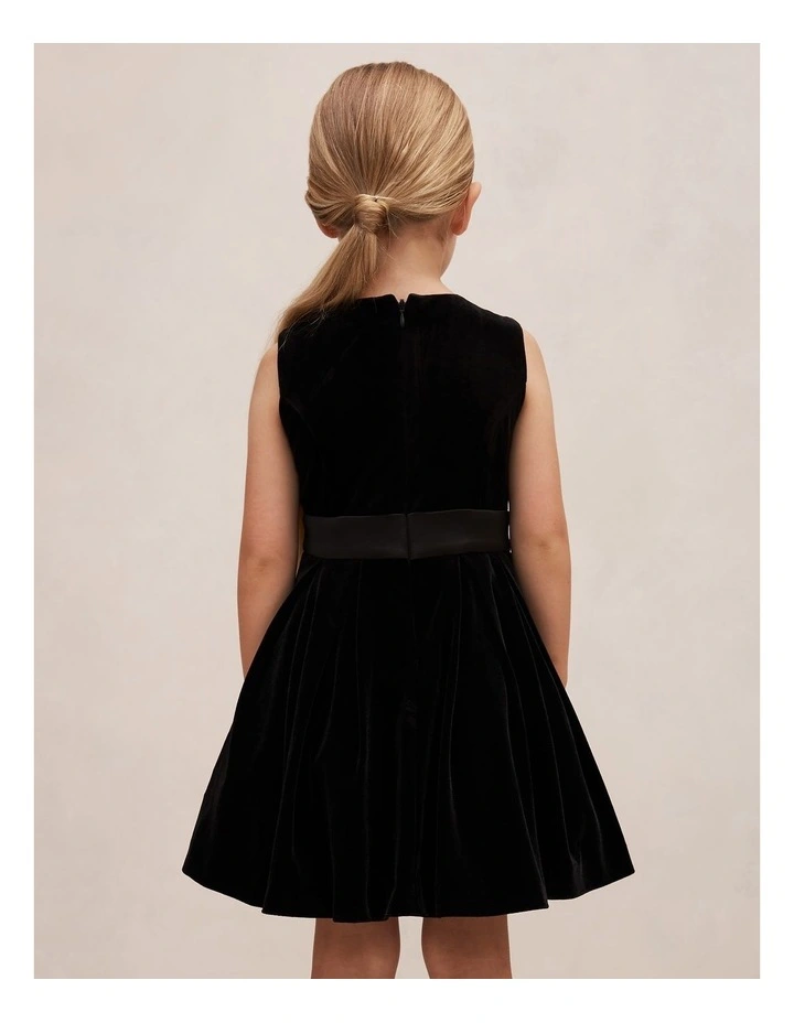 Liberty Girls Velvet Dress in Black image 2