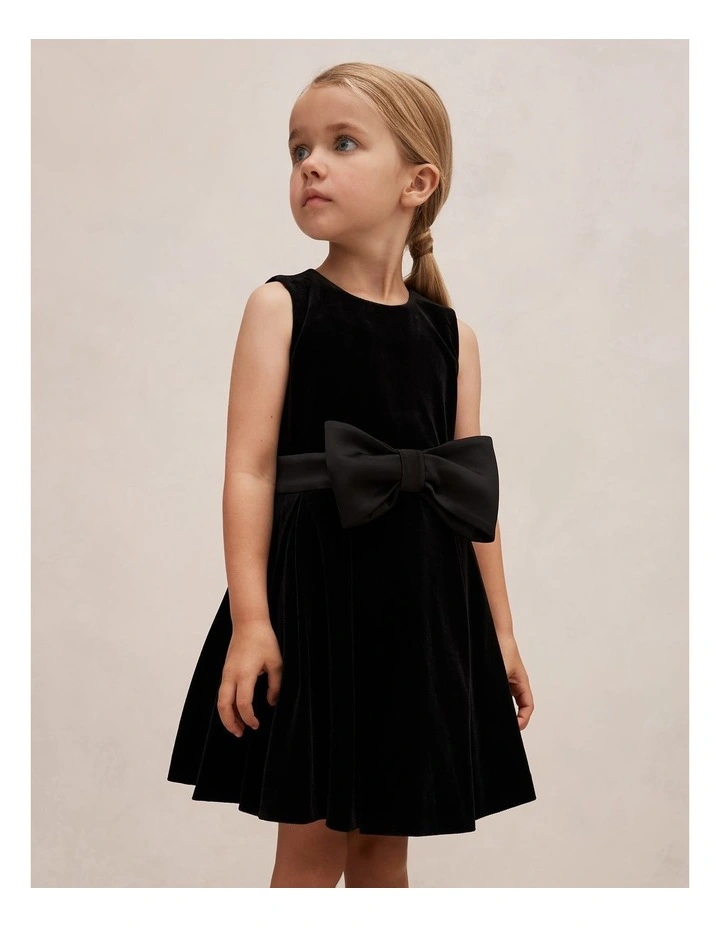 Liberty Girls Velvet Dress in Black image 3