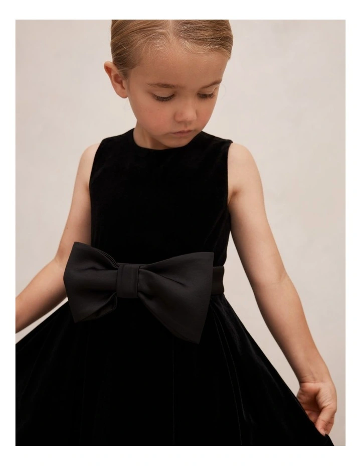 Liberty Girls Velvet Dress in Black image 4