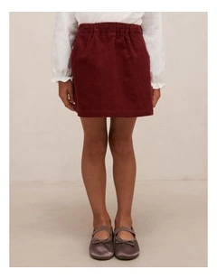 Lily Girls Corduroy Skirt in Red