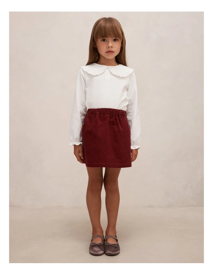 Lily Girls Corduroy Skirt in Red image 5