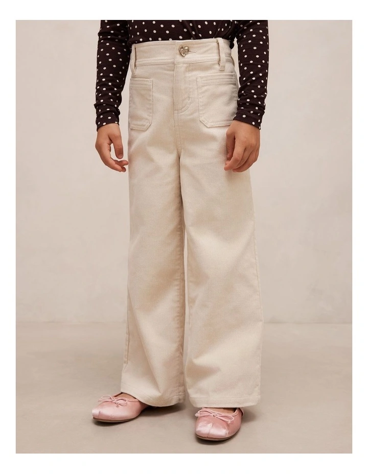 Clara Girls Corduroy Pants in Cream image 3