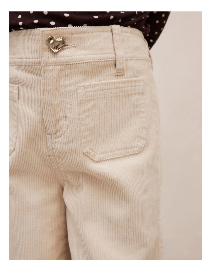 Clara Girls Corduroy Pants in Cream image 4