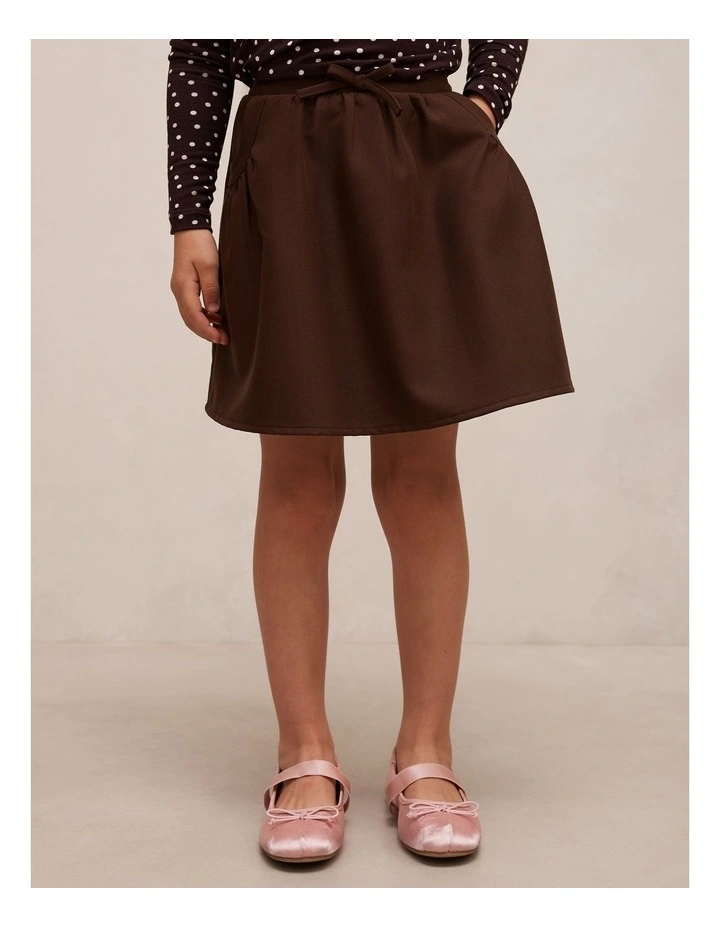 Violet Girls A-Line Skort in Chocolate image 1