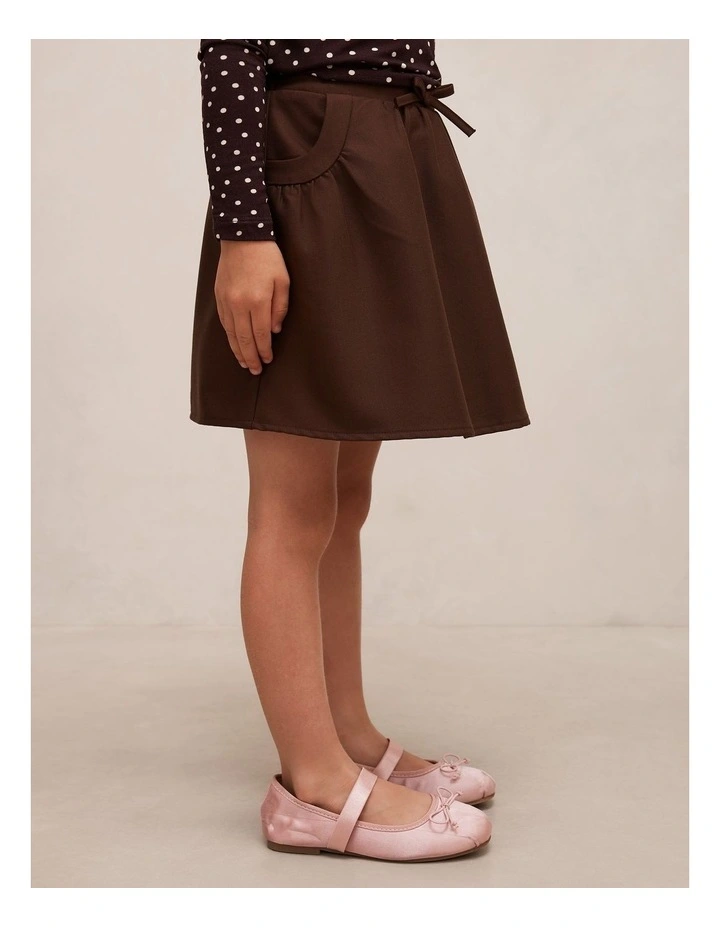 Violet Girls A-Line Skort in Chocolate image 3