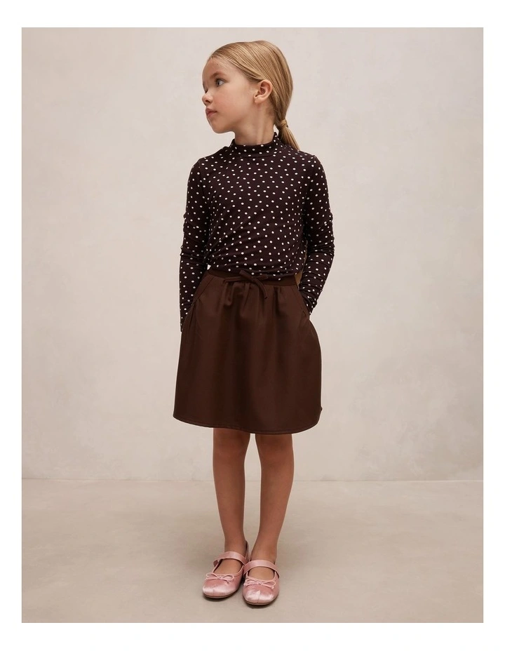 Violet Girls A-Line Skort in Chocolate image 5