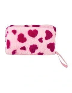 Fluffy Hearts Cosmetic Bag
