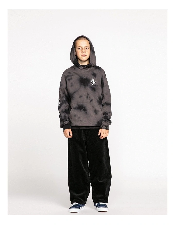 Youth Iconic Stone Plus Pullover Hoodie in Black image 1