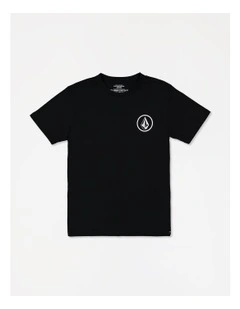 Big Youth Aus Mini Circle Short Sleeve T-Shirt in Black