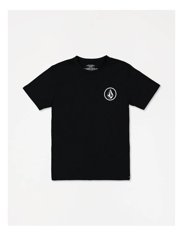 Big Youth Aus Mini Circle Short Sleeve T-Shirt in Black image 1