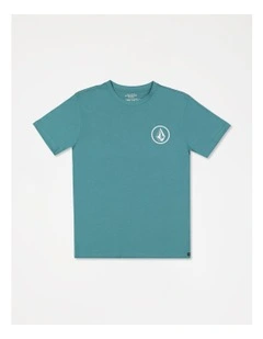 Big Youth Aus Mini Circle Short Sleeve T-Shirt in Stormy Blue