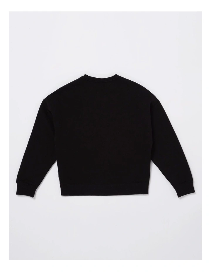 Big Youth Stone Crew Jumper in Black image 2