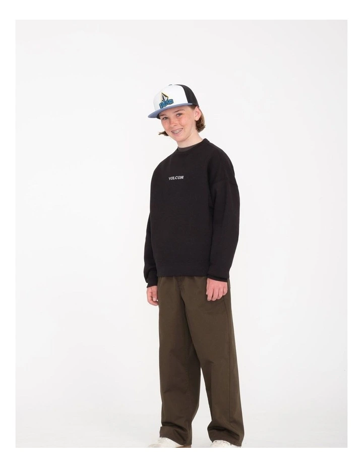 Big Youth Stone Crew Jumper in Black image 3
