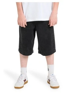 Freazy Loose Denim Shorts Black