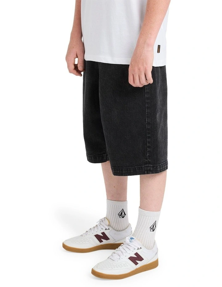 Freazy Loose Denim Shorts Black image 3