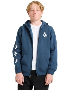 Iconic Stone Zip Up Hoodie Blue