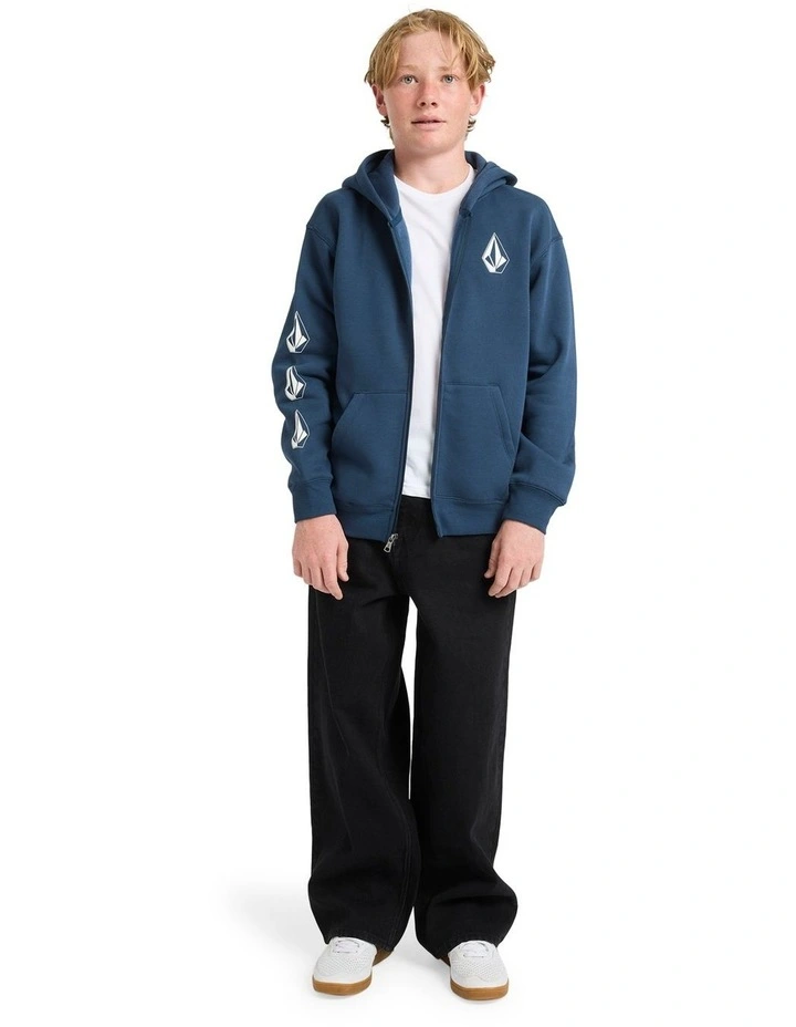 Iconic Stone Zip Up Hoodie Blue image 5