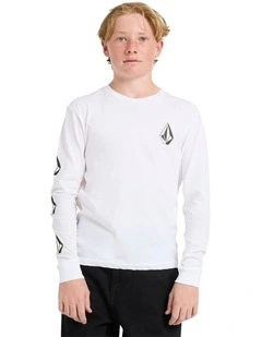 Iconic Stone Long Sleeve T-shirt in White