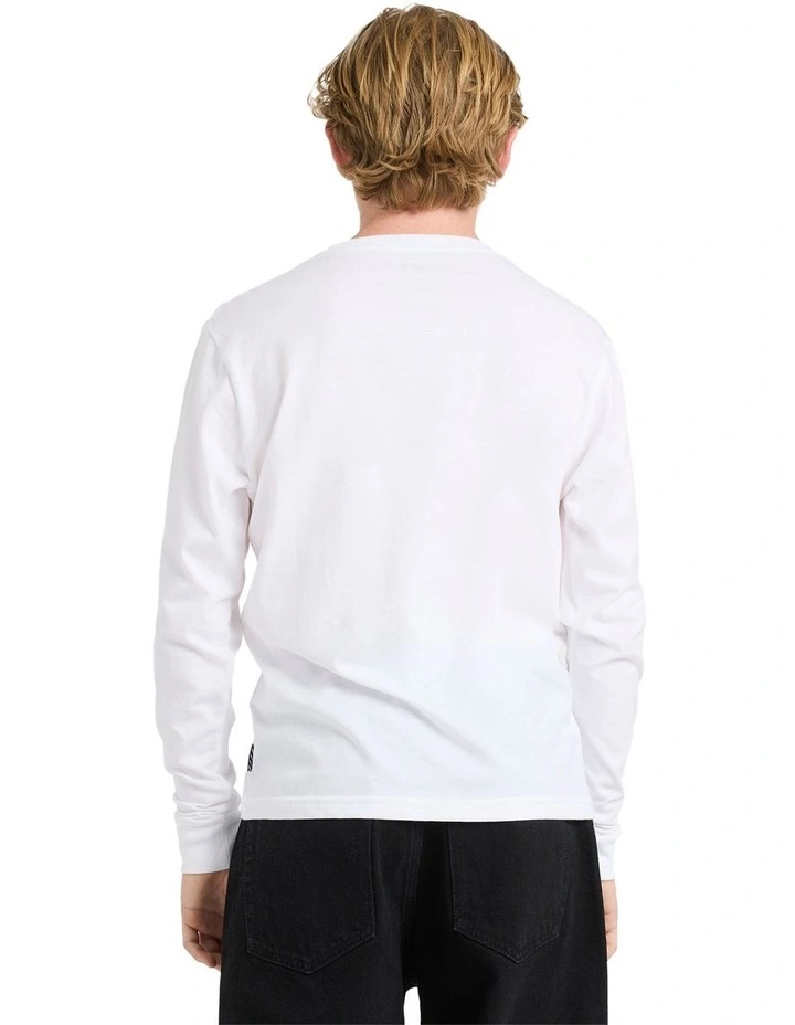 Iconic Stone Long Sleeve T-shirt in White image 2