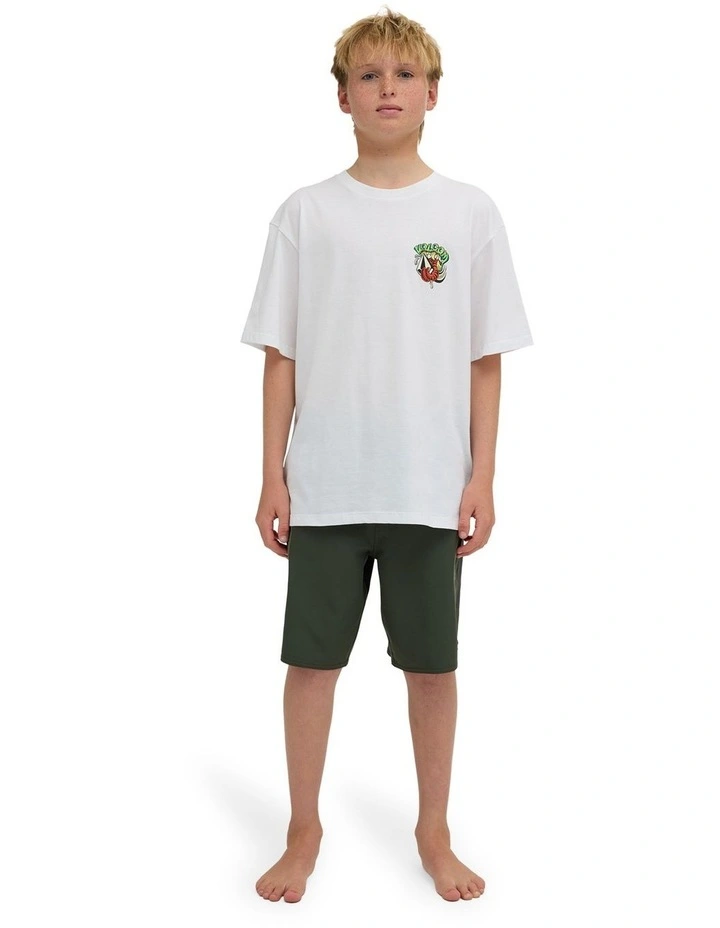 Boys 8-16 Pro Stone Mod 21 Boardshorts in Squadron Green image 5