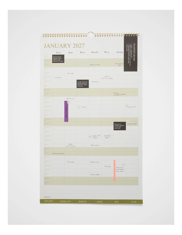 Household Calendar Large 2027 in Assorted image 2