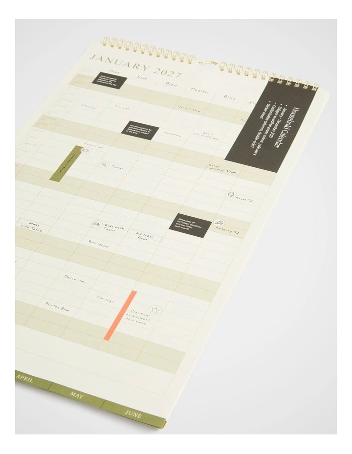 Household Calendar Small 2027 in Assorted image 2