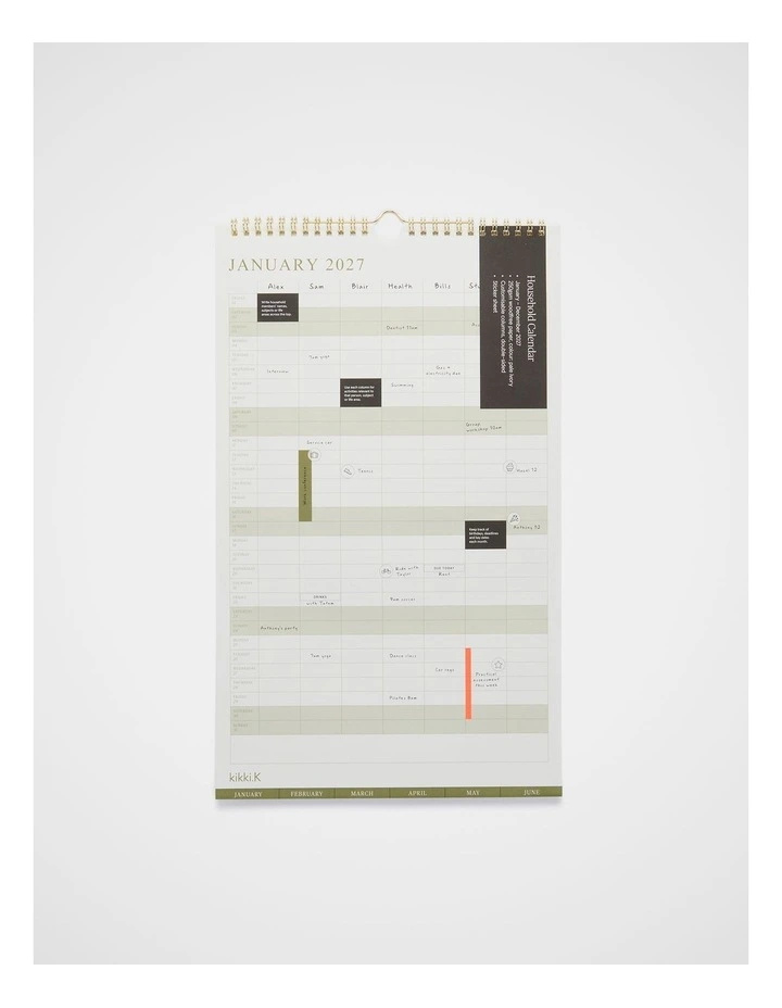 Household Calendar Small 2027 in Assorted image 3