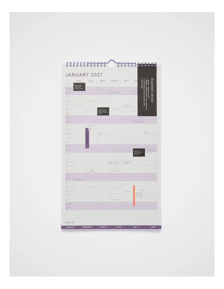 Household Calendar Small 2027 in Purple image 3