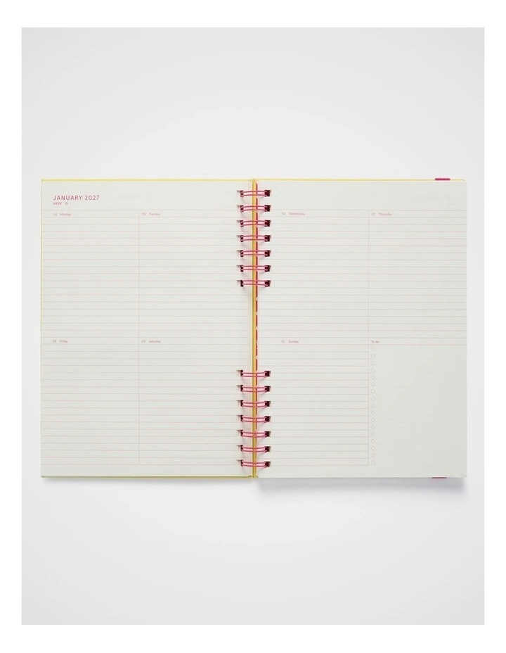 In-Spiral Weekly Diary B5 2027 in Lt Yellow image 6
