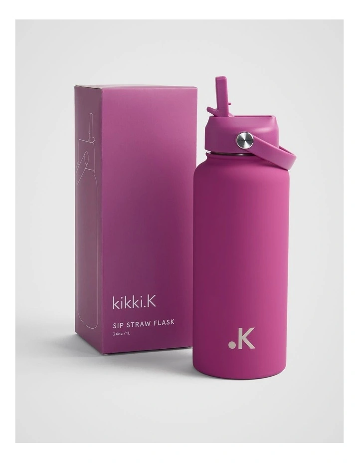 Sip Straw Flask 1L in Plum image 1
