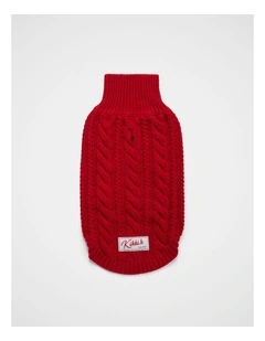 Voyage Cable Pet Knit in Poppy