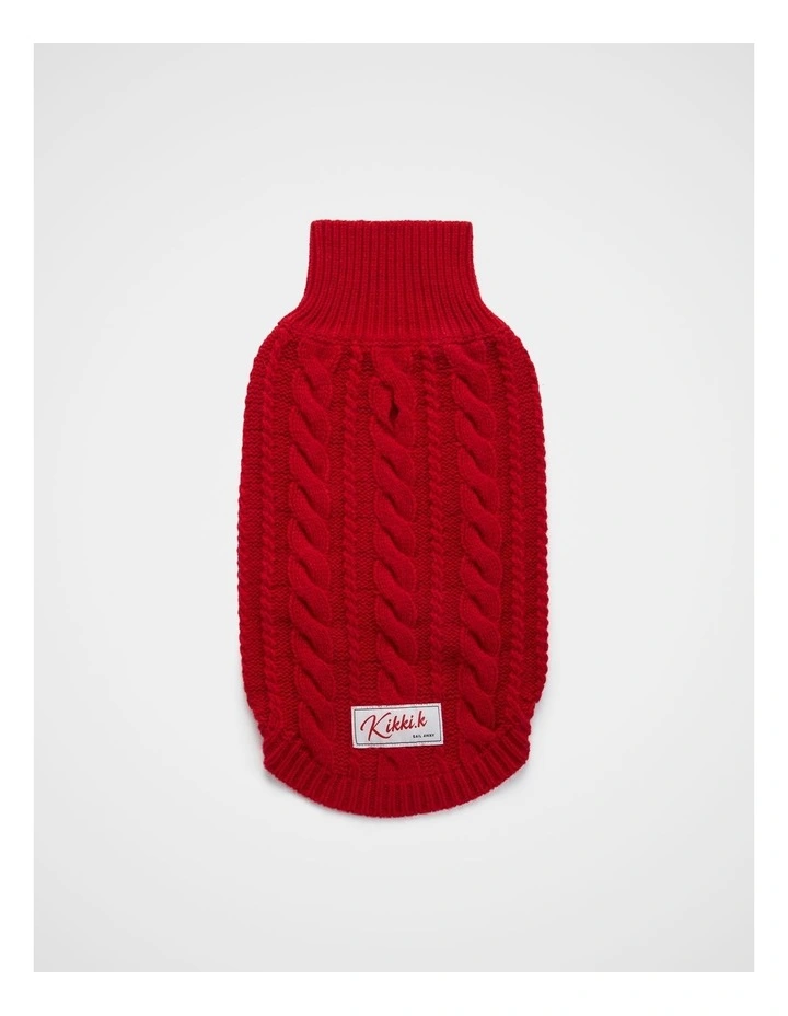Voyage Cable Pet Knit in Poppy image 1