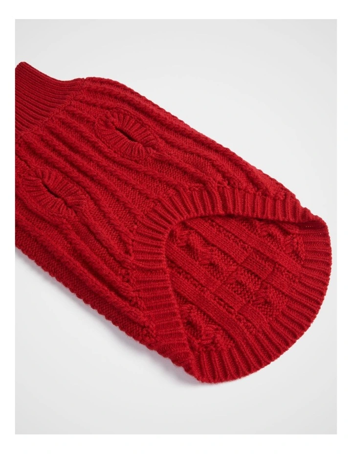 Voyage Cable Pet Knit in Poppy image 2