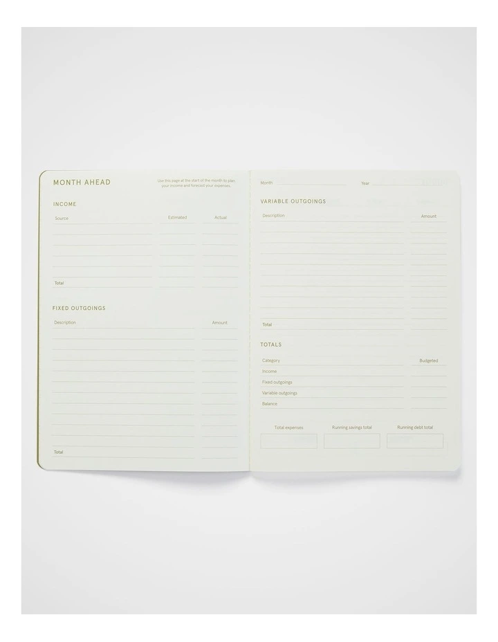 Stitch Finance Planner A5 in Moss image 5