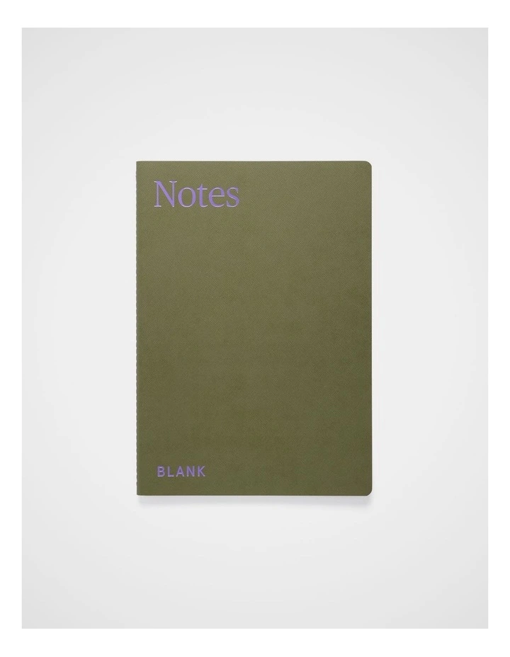 Stitch Notebook Blank B5 in Olive image 1