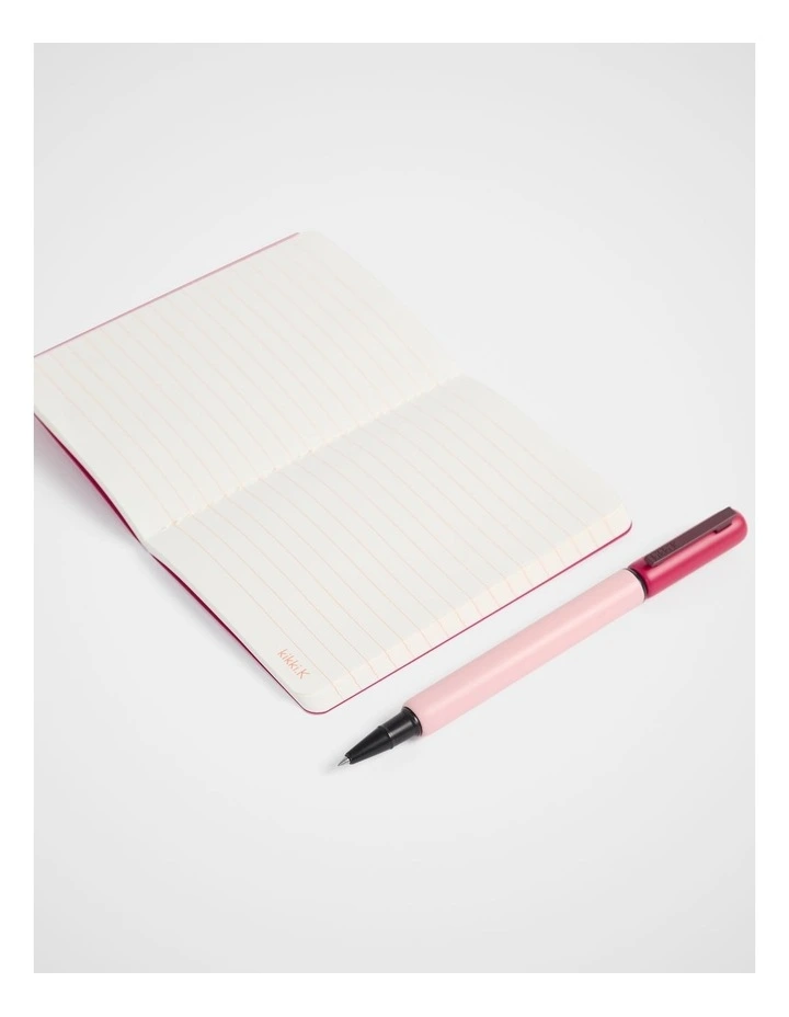 Stitch Notebook Lined B7 in Raspberry image 2