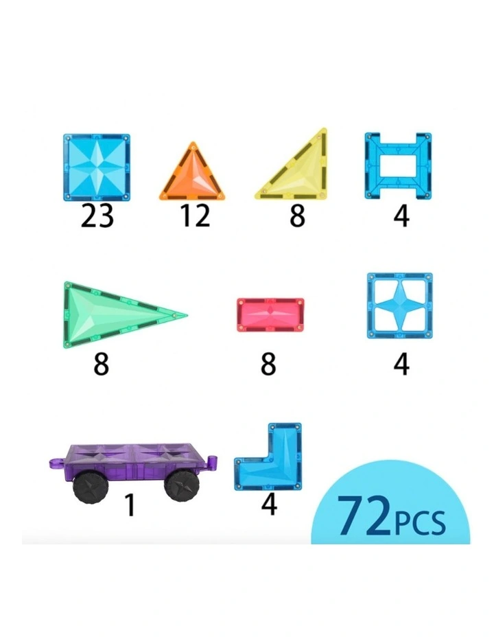Magnetic Rainbow Tiles 72 Pieces image 2