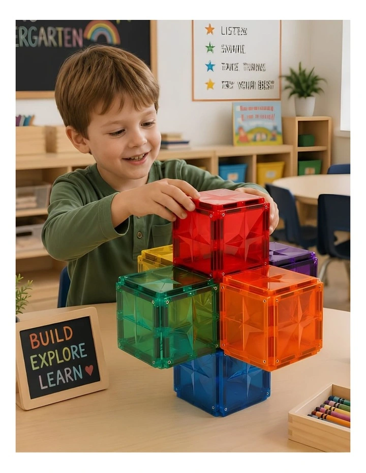 Magnetic Rainbow Tiles 42Pieces image 5