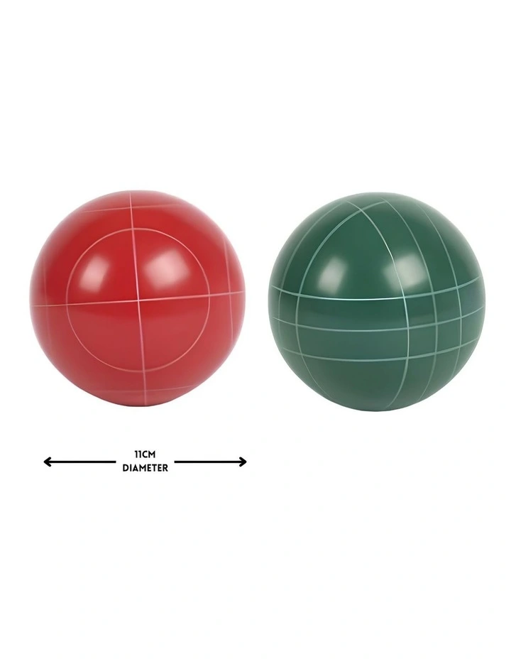 Deluxe 8 Resin Bowls Bocce Game Set Red & Green image 5