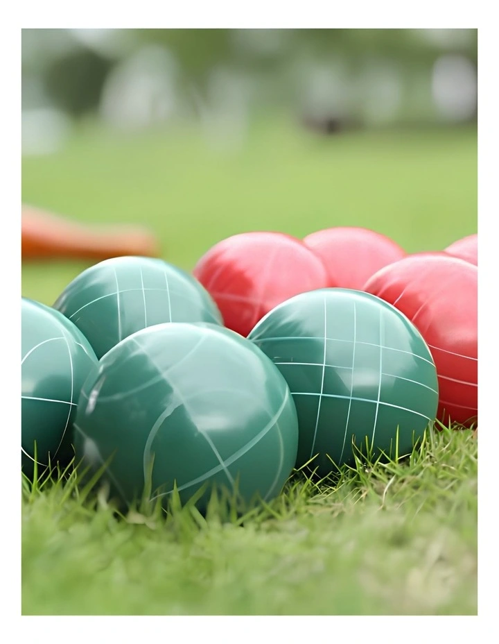 Deluxe 8 Resin Bowls Bocce Game Set Red & Green image 6