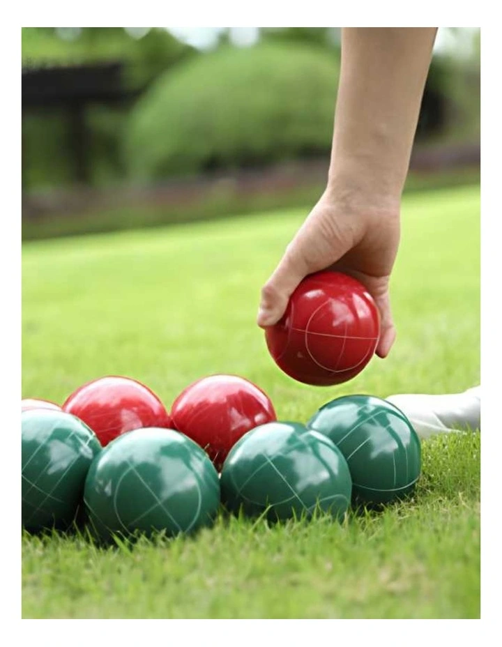 Deluxe 8 Resin Bowls Bocce Game Set Red & Green image 7