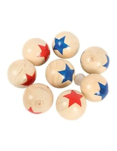 Deluxe 8 Wooden Ball Bowls Bocce Game Set
