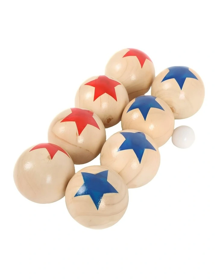 Deluxe 8 Wooden Ball Bowls Bocce Game Set image 2