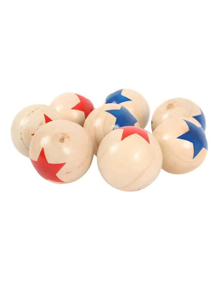 Deluxe 8 Wooden Ball Bowls Bocce Game Set image 3