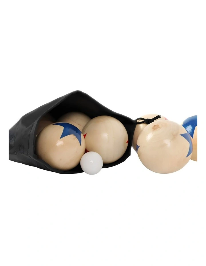 Deluxe 8 Wooden Ball Bowls Bocce Game Set image 4